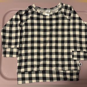 Plaid Kids Sweatshirt in Black and White